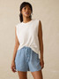 Faherty Women's Slub Muscle Tank Top in White Faherty Women's Slub Muscle Tank Top in White