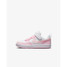 The Nike Little Kids' Court Borough Low Recraft in White and Pink Foam
