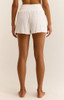 Z Supply Women's Dawn Smocked Rib Shorts in White colorway