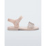 The Mini Melissa Mar Wave Sandal in the beige glitter colorway