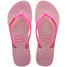 The Havaianas Women's Slim Glitter Iridescent Flip Flops in Pink