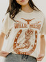 Livy Lu Willie Nelson UT Hook 'Em Boots T-Shirt Livy Lu Willie Nelson UT Hook 'Em Boots T-Shirt