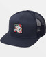 RVCA VA All the Way Print Trucker Hat Dark Denim detail view