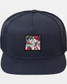 RVCA VA All the Way Print Trucker Hat Dark Denim front view