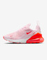 Nike Women's Air Max 270 Sneakers Pink Foam and Crimson detail view