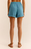 Z Supply Women's Cabana Stripe Shorts in Baja Blue colorway