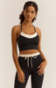 Z Supply Women's On The Line Bra Black front view