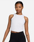 Nike Women's Dri-FIT One Fitted Cropped Tank Top in White detail view
