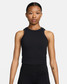 Nike Women's Dri-FIT One Fitted Cropped Tank Top in Black front view