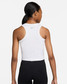 Nike Women's Dri-FIT One Fitted Cropped Tank Top in White front view