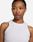 Nike Women's Dri-FIT One Fitted Cropped Tank Top in White side view