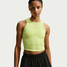Nike Women's Dri-FIT One Fitted Cropped Tank Top in Light Lemon Twist front view