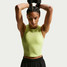 Nike Women's Dri-FIT One Fitted Cropped Tank Top in Light Lemon Twist back view