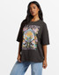 Billabong Women's Under The Palms Oversized Tee in Off Black colorway