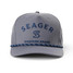 The Seager Branded Snapback Hat in Faded Denim