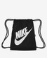 Nike Heritage Drawstring Bag Black/White packed view