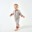 The Burlebo Infants' Full Zip Onesie in the Ducks and Dogs Pattern