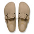 Birkenstock Women's Boston Big Buckle Clogs Tobacco Leather three-quarter view