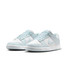 Nike Women's Dunk Low Retro Shoes in Blue Tint and White, angle view