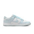 Nike Women's Dunk Low Retro Shoes in Blue Tint and White, front view