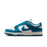 The Nike Women's Dunk Low Retro Shoes in Blue Green and White