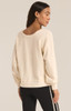 Z Supply Women's Reversible Washed Sweatshirt in Sandstone colorway