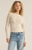 Z Supply Women's Tibi Mesh Long Sleeve Top in Sea Salt colorway