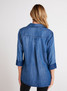 Bella Dahl Women's Shirt Tail Denim Button Down Shirt in Moonlit Haze Wash