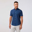 Mizzen+Main Men's Leeward Short Sleeve Dress Shirt in Midnight Navy Alternating Kite