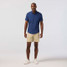 Mizzen+Main Men's Leeward Short Sleeve Dress Shirt in Midnight Navy Micro Gem front view