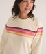 Marine Layer Women's Anytime Sweatshirt in Antique White Stripe colorway