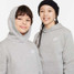 The Nike Youth Sportswear Club Fleece Hoodie in the Dark Grey Heather Colorway