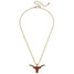 Canvas Style Texas Longhorns Enamel Pendant Necklace in Burnt Orange/Gold front view