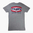 TYLER'S Gas Logo Tee Heather Grey back view
