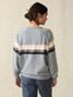 Faherty Women's Coastal Cloud Crew Pullover in Blue Westward Stripe