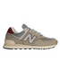 The New Balance Men's 574 Shoes in Sea Salt White and Burgundy