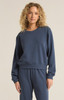 Z Supply Women's Classic Crew Fleece Sweatshirt in Midnight