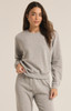 Z Supply Women's Classic Crew Fleece Sweatshirt in Classic Grey Heather