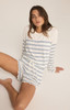 Z Supply Women's Hometown Stripe Long Sleeve Top in Vanilla Ice