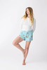 PJ Salvage Women's Flannel Boxer Shorts in Mint Puppy Salon