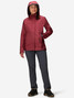 The Marmot Women's Precip Eco Jacket in the Grapefruit Colorway in acai Berry