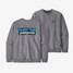The Patagonia Men's P-6 Logo Uprisal Crew Sweatshirt in Gravel Heather Grey The Patagonia Men's P-6 Logo Uprisal Crew Sweatshirt in Gravel Heather Grey