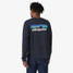 The Patagonia Men's Long Sleeve P-6 Logo Responsibili-Tee in New Navy