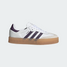 The Adidas Women's Sambae Shoes in White and Purple