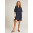 Bella Dahl Women's Long Sleeve A-Line Dress in Endless Sea full length