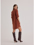 Bella Dahl Women's Long Sleeve A-Line Dress in Autumn Amber