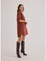 Bella Dahl Women's Long Sleeve A-Line Dress in Autumn Amber
