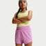 Nike Girls' One Big Kids' Dri-FIT High-Waisted Woven Training Shorts in Magenta White Colorway