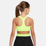Nike Girls' Swoosh Sports Bra in Volt Black