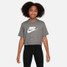 Nike Girls' Sportswear Cropped T-Shirt Dark Grey Heather front
